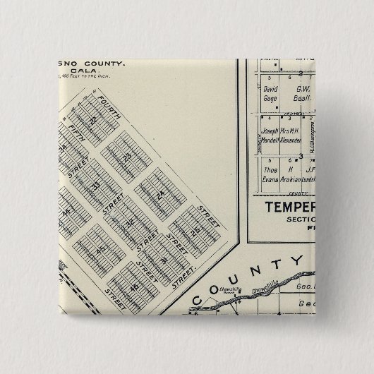 Madera County, Californië 3 Vierkante Button 5,1 Cm (Voorkant)