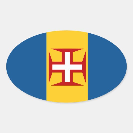 Madera* Vlag Europese stijl Ovale Sticker (Voorkant)