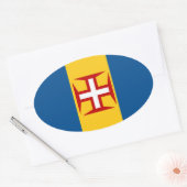 Madera* Vlag Europese stijl Ovale Sticker (Envelop)