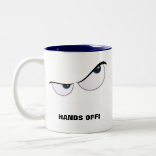 MadEyes, HANDS UIT! Tweekleurige Koffiemok