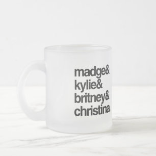 Madge Kylie Britney en Christina Matglas Koffiemok