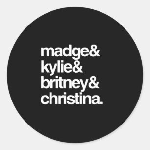 Madge Kylie Britney en Christina Ronde Sticker