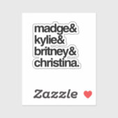 Madge Kylie Britney en Christina Sticker (Vel)