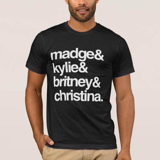 Madge Kylie Britney en Christina T-shirt (Voorkant)