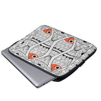 Madhubani 4 vissen laptop sleeve