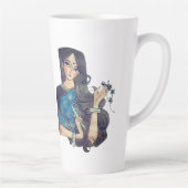 Madhubani blauwe vis en traditionele Lady Latte Mo Mok (Rechts)