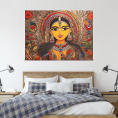 Madhubani Canvas: Tijdloze artistiek op stretched Canvas Afdruk (Insitu (Slaapkamer))