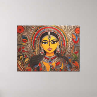 Madhubani Canvas: Tijdloze artistiek op stretched Canvas Afdruk