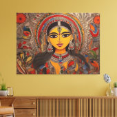 Madhubani Canvas: Tijdloze artistiek op stretched Canvas Afdruk (Insitu (Woonkamer))