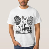Madhubani-herten T-shirt (Voorkant)