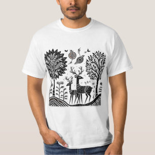 Madhubani-herten T-shirt
