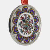 Madhubani Mandala-versiering Metalen Ornament (Rechts)