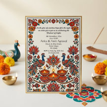 Madhubani Pauw Festival van Lichten Deepak Lotus