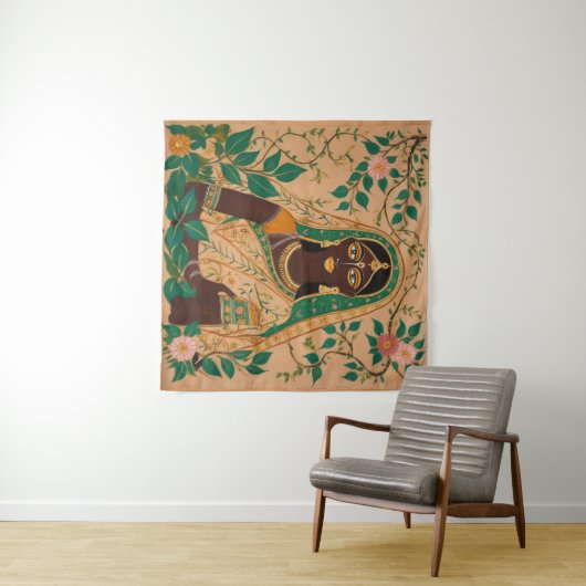 Madhubani Schilderij Tapijt Wandkleed (In Situ (horizontaal))