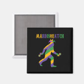 Madi Mardi Gras Bigfoot Mardi Gras Kleding Mannen  Magneet (Voorkant / Achterkant)