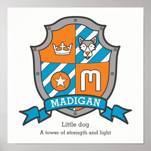 Madigan boys noemen de letter M messghts crest Poster (Voorkant)