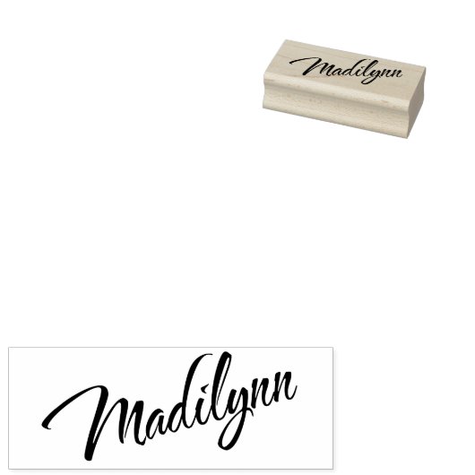 Madilynn naam decoratief manuscriptdoopvont rubberstempel (Gestempeld)