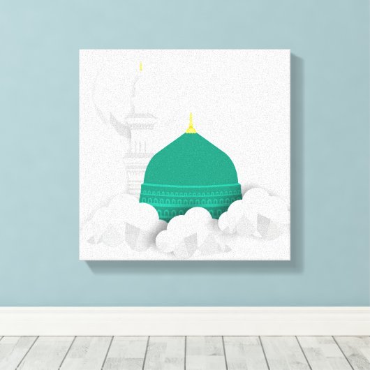 Madina Islamitisch canvas kunstwerk (Insitu (Houten vloer))