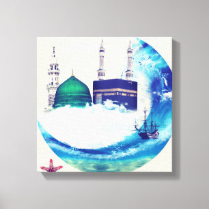 Madina mekka islamitisch canvas kunst ontwerp oost