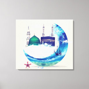 Madina mekka islamitisch canvas kunst ontwerp oost