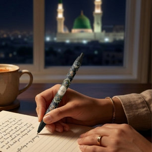 Madinah Masjid Nabawi Rawdah groene vloerbedekking Zwarte Inkt Pen