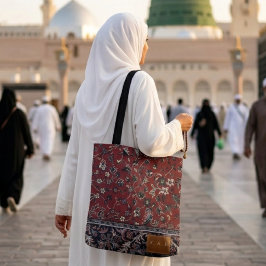 Madinah Rode Vintage Tapijtprint Tote Bag