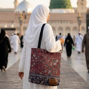 Madinah Rode Vintage Tapijtprint Tote Bag