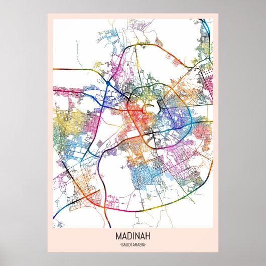 Madinah Saudi Arabia City Map Poster (Voorkant)