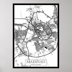 Madinah Saudi-Arabië Stadkaart Poster