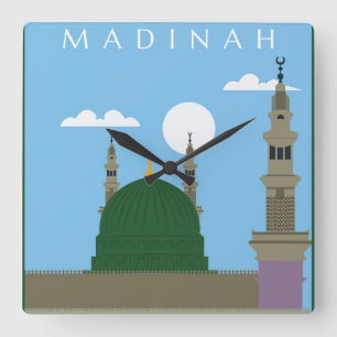 Madinah stad met Masjid de Nawabi Vierkante Klok