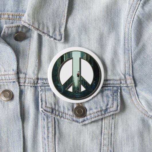 Madison Avenue Peace Button (In situ)