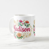 Madison Bloem Muziek Liefhebber Glitter Mok (Voorkant links)