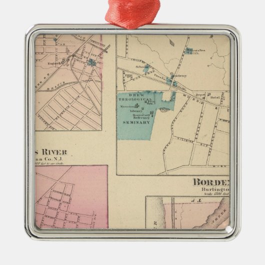 Madison, Bordentown, NJ Metalen Ornament (Voorkant)