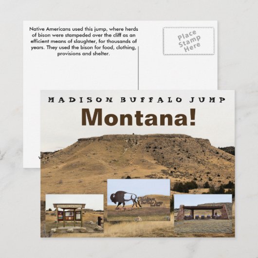 Madison Buffalo Jump Briefkaart (Voorkant / Achterkant)