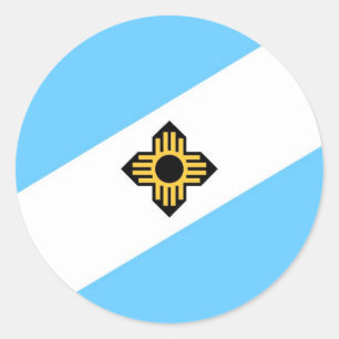 Madison City vlag Wisconsin staat Amerika Ronde Sticker