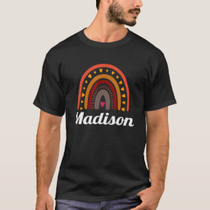 Madison Colorful Rainbow Funny Womengirlbaby Name T-shirt