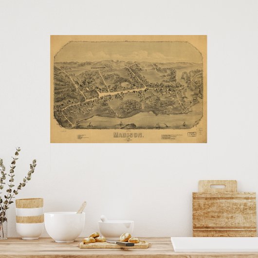 Madison Connecticut 1881 Panorama Poster (Keuken)