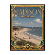 Madison Connecticut Vintage Art Deco Gouden Tijdpe