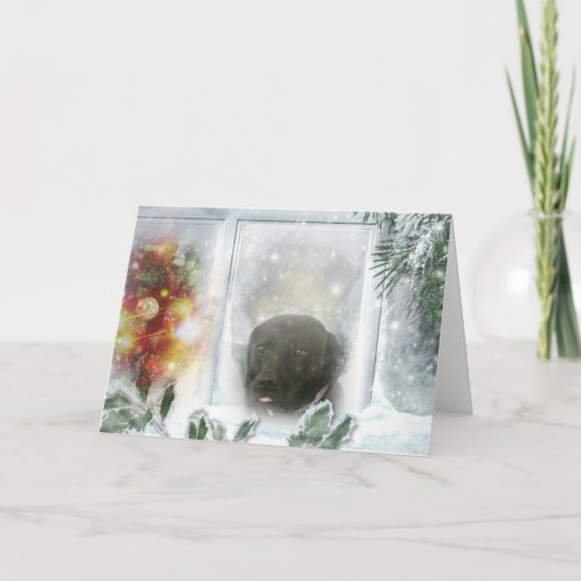 Madison de Zwarte Kerstkaart van Labrador Feestdagen Kaart (Voorkant)