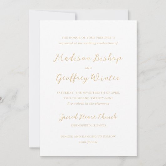 Madison Earthy Neutral Elegant Wedding Kaart (Voorkant)