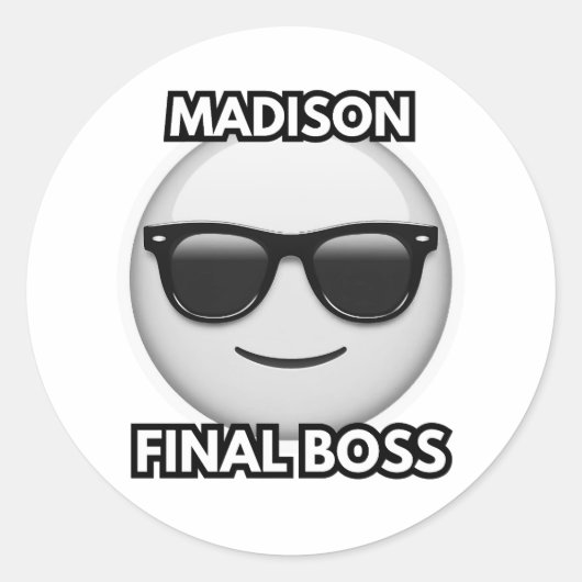 Madison Final Boss Cool Emoji Sticker (Voorkant)