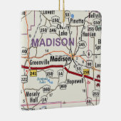 Madison Florida Map Keramisch Ornament (Rechts)