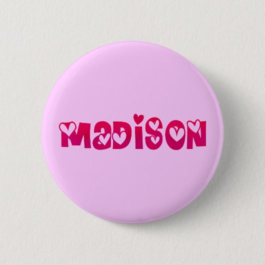 Madison in het hart ronde button 5,7 cm (Voorkant)