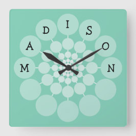 MADISON Modern Fun Name Clock Vierkante Klok