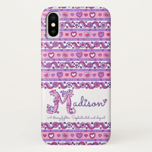 Madison naam betekent harten doodles iphone Case-Mate iPhone case (Achterkant)