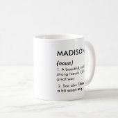 Madison name, Editable name, Custom name Koffiemok (Voorkant rechts)