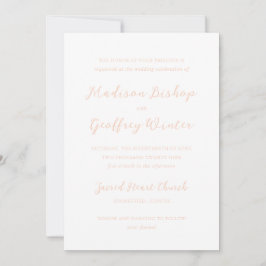 Madison Peach Elegant Wedding Kaart