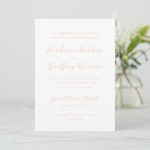 Madison Peach Elegant Wedding Kaart