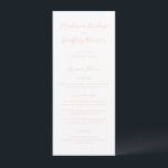 Madison Peach Elegant Wedding Menu<br><div class="desc">Klassieke stijl bruiloft menu's met een eenvoudige maar elegante ontwerp met uw namen in het script en uw gegevens in serif lettertypen.</div>