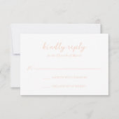 Madison Peach Elegant Wedding RSVP Kaartje (Voorkant)